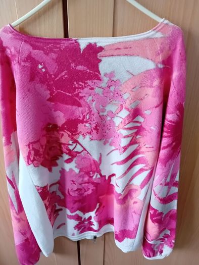 Monari - Knit Bomber Jacket - Pink - 100% Cotton - Fits UK 14 - BNWT RRP 188