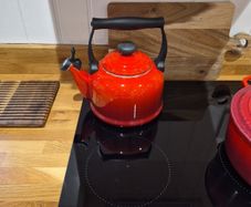 Red le creuset kettle