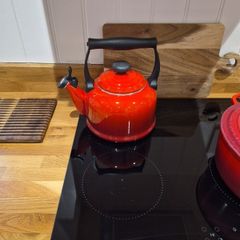 Red le creuset kettle