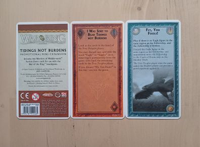 War of the Ring Middle-earth Tidings Not Burdens Board Game Mini Expansion Cards 2016 NEW