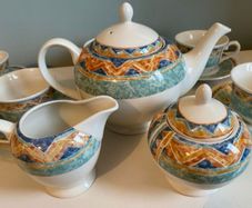 Churchill Staffordshire England tea set