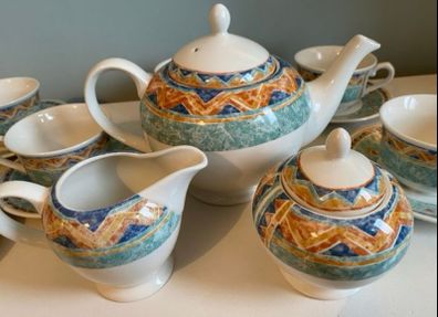 Churchill Staffordshire England tea set