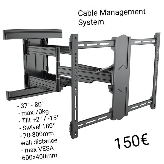 Tv Wall Mount Bracket Tilt Swivel Long Arm 37-80"
