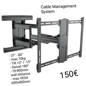 Tv Wall Mount Bracket Tilt Swivel Long Arm 37-80"