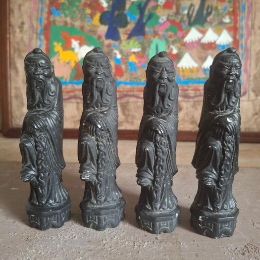 Vintage Chinese Figural Chess Pieces