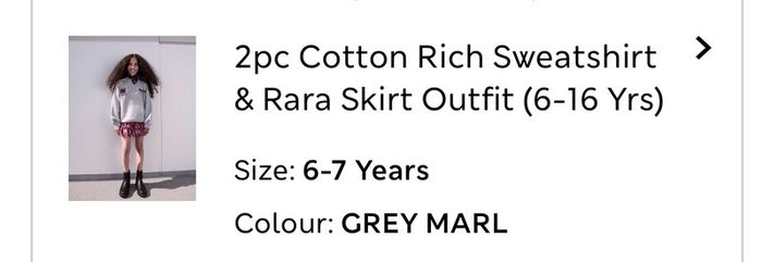girls top and skirt set