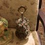 Beautiful vintage 3 tier brass and enamel stand with handle Image 3