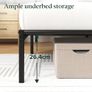 Elias Double Bed Frame Bed 190x135 cm  30cm Height Metal Bed Frame with Headboard  Platform bed frame with steel slat support  Modern Design  Easy Assembly  Black Image 4