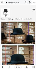 Black bowler hat ceiling light