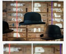 Black bowler hat ceiling light
