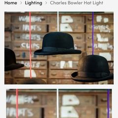 Black bowler hat ceiling light
