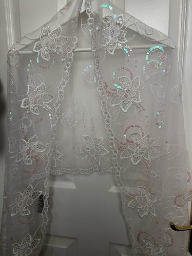 Passigatti Scarf/Wrap with Embroidery and Sequin Detailing