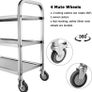 3 Tier Stainless Steel Catering Trolley Wheels Utility Cart Kitchen Cart Serving Trolley with Locking Wheels for Kitchen Hotels - 750x400x835MM (FREE POSTAGE) Image 4