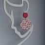 Pink & White Blossom Motif Round Earrings Image 2