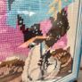 Vintage Wool Needlepoint Brother & Sister Wall Art Framed Textile Decor Image 8