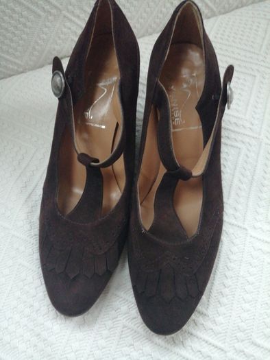 Venise Collection Brown Suede Shoes all leather size 39