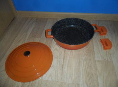 STONELINE Induction Roaster with Lid 28 cm, Casserole Dish, Non-Stick Pot | orange