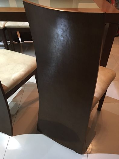 Dining Table and 6 chairs with frosted glass insert and matching coffee table