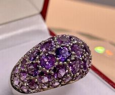 Sterling  silver ring with Amethyst.