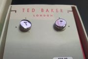 New Earrings Ted Baker silver color with small sparkling stones &amp; T letter RRP 39 euro NEW