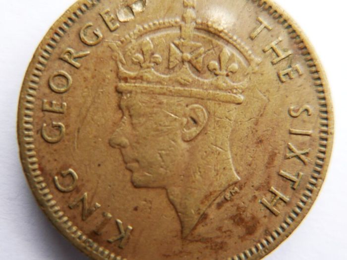 1950 Hong Kong 10 Ten Cents Coin - King George VI