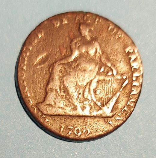 Ireland 1792 Dublin Half Penny Token Coin