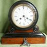 Beautiful 19thC French Japanned Wooden Drum Mantel Clock (c.1890) (works well) Image 5