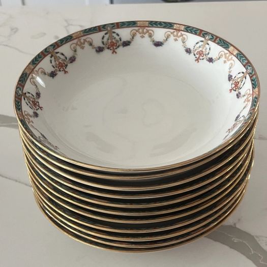 Set of 11 Limoges porcelain soup bowls