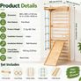 Swedish Ladder Wall Gym 5 in 1 Wooden Indoor Playground Climbing Toys Image 6