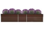 Garden Raised Bed Galvanised Steel 400x80x45 cm Brown
