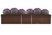 Garden Raised Bed Galvanised Steel 400x80x45 cm Brown