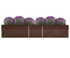 Garden Raised Bed Galvanised Steel 400x80x45 cm Brown