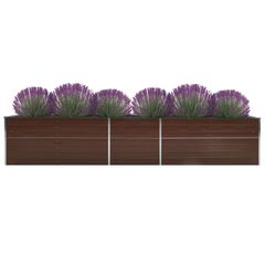 Garden Raised Bed Galvanised Steel 400x80x45 cm Brown