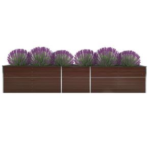 Garden Raised Bed Galvanised Steel 400x80x45 cm Brown