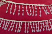 Vintage Dangling Fringe Trim, Beaded Fringe Trim