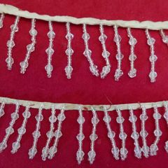 Vintage Dangling Fringe Trim, Beaded Fringe Trim
