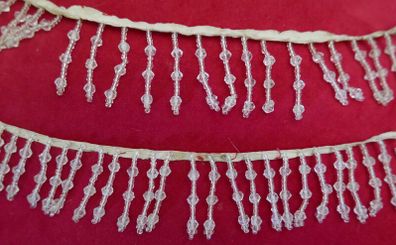 Vintage Dangling Fringe Trim, Beaded Fringe Trim