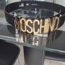 Ladies Genuine black leather Moschino Gold Buckle belt Image 2