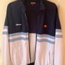 ELLESSE zipped sweater. Navy, white & blue. Size medium.  In very good lightly used condition. Weighty 50% cotton Image 9