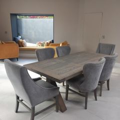 Dining Table, Chairs x6, Island Stools x4