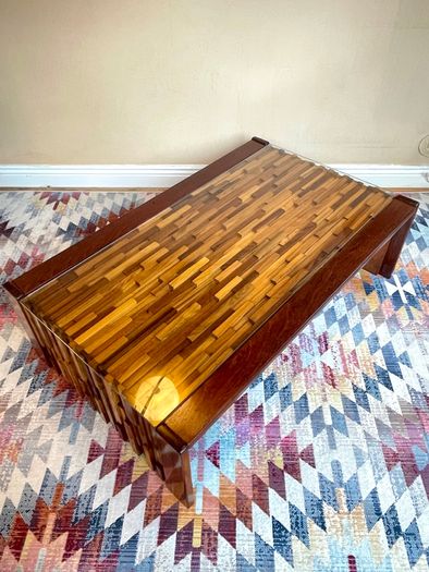 Vintage 70s Percival Lafer Coffee Table, Brazil, Exotic Wood