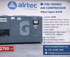 Compressor Pre-owned Atlas Copco Ga18- In Stock