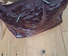 Stunning Lulu Guinness Designer Maroon Patent Leather Bag