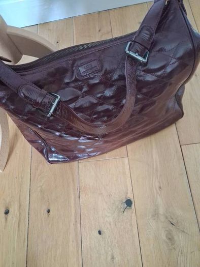 Stunning Lulu Guinness Designer Maroon Patent Leather Bag