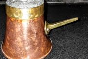 19th century heavy copper and brass 0.5l jug