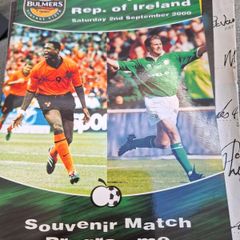 Holland v Ireland 02.09.2000 -2002 World Cup Qualifier  Souvenir Programme