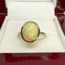 Gold plated Ethiopian Welo Opal Solitaire Ring Image 4