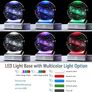 3.15" K9 Crystal 3D Solar System Ball with Sliver LED Colorful Lighting Touch Base, Engraving Solar System Star Planet Model Ornaments, Science Universe Astronomy Gifts for Astronomers Image 2