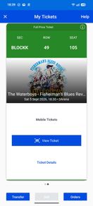 Waterboys Gig Saturday 5 September 3Arena