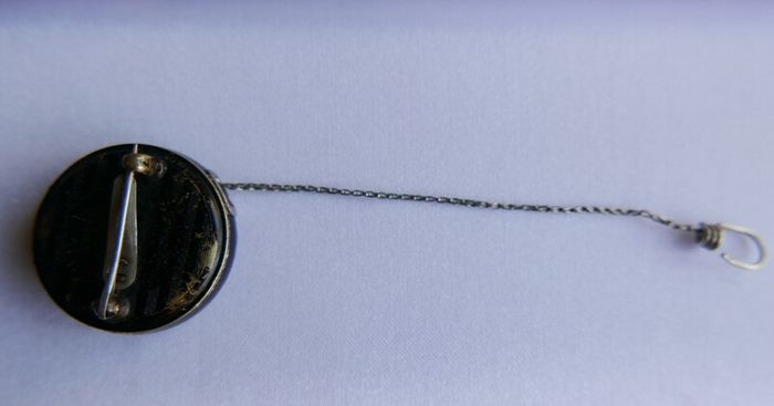 Antique Ketchcam Mcdougall Brooch Key Keeper Keychain Chain Pin Jewelry